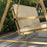 3 Seater Garden Swing Chair, Outdoor Hammock Bench with Adjustable Canopy, Removable Cushions and Steel Frame, Beige