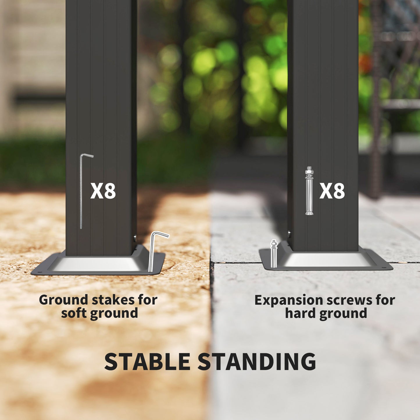 3 x 3(m) Pergola with Retractable Roof and Aluminium Frame, Khaki