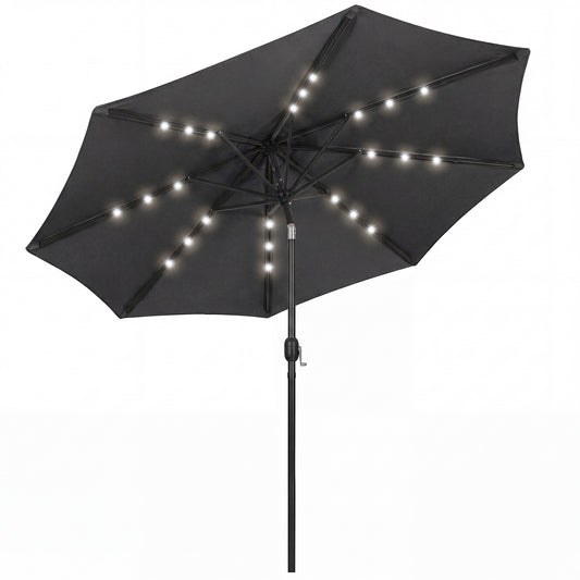 2.6 m Garden Parasol Umbrella with Light, Outdoor Patio Umbrella