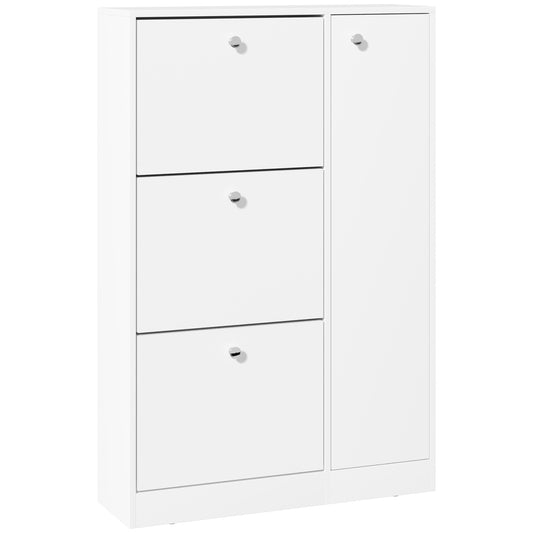 4 Compartment Shoe Storage Cabinet Shelves Footwear Home Office Hallway