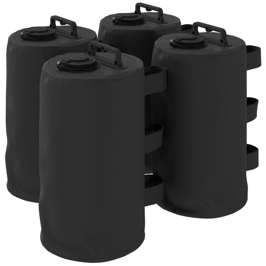 Set of 4 Gazebo Water Weights Bags, 500D Sand Weights, Black