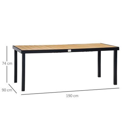 Garden Dining Table for 8, Aluminium Frame for Patio, Natural