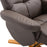 Faux Leather Swivel Recliner Chair with Footstool, Wooden Base and Storage for Living Room, Brown