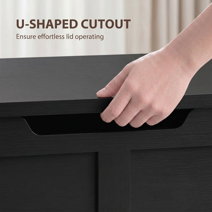 Storage Trunk for Living Room, with Safety Hinges, 100cm, Black