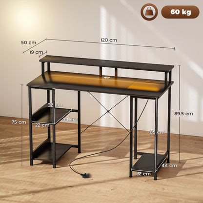 Computer Desk Reversible Home Office Desk with Storage Grey
