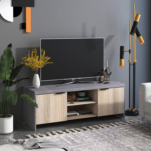 Wooden TV Unit 1.2M TV Stand Cabinet Home Media Center DVD CD Storage Unit Entertainment Station Living Room Furniture-Grey