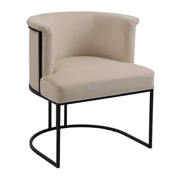 Aria Dining Chair - Taupe - Black Frame