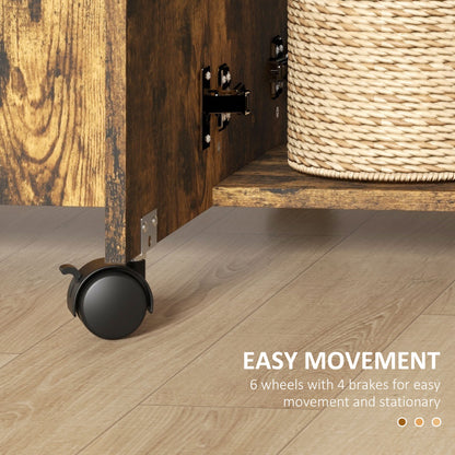 Folding Dining Table, Drop Leaf Table With Drawers Rustic Brown