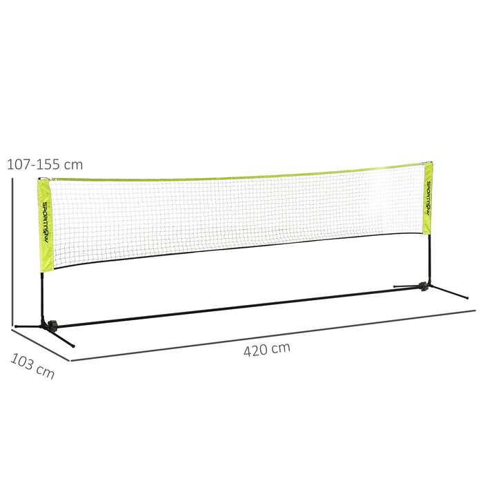 SPORTNOW 4m Badminton Net, Height Adjustable Outdoor Sports Net with Carry Bag, for Tennis, Pickleball and Volleyball