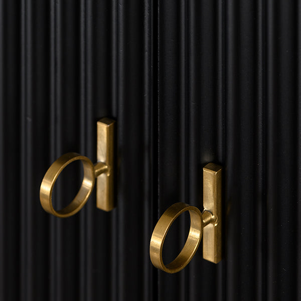 Heidi Black Wardrobe Brass/Silver