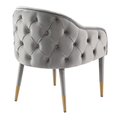 Sophia Dining Chair - Grey - Brass Caps