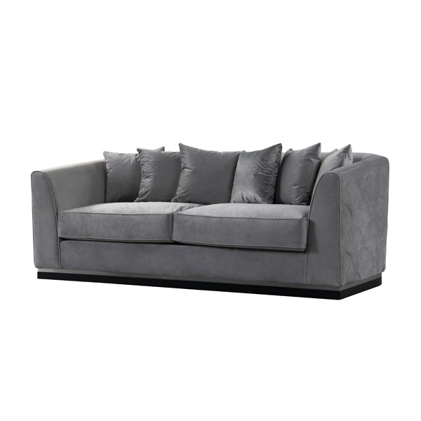 Pino Three Seat Sofa - Dove Grey - Silver Base