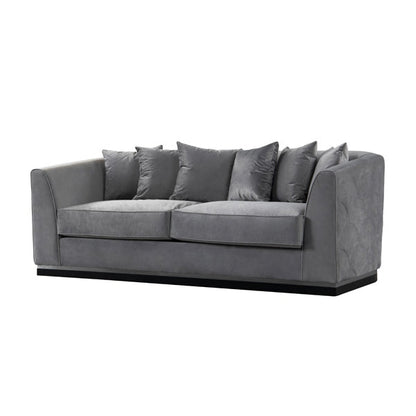 Pino Three Seat Sofa - Dove Grey - Silver Base