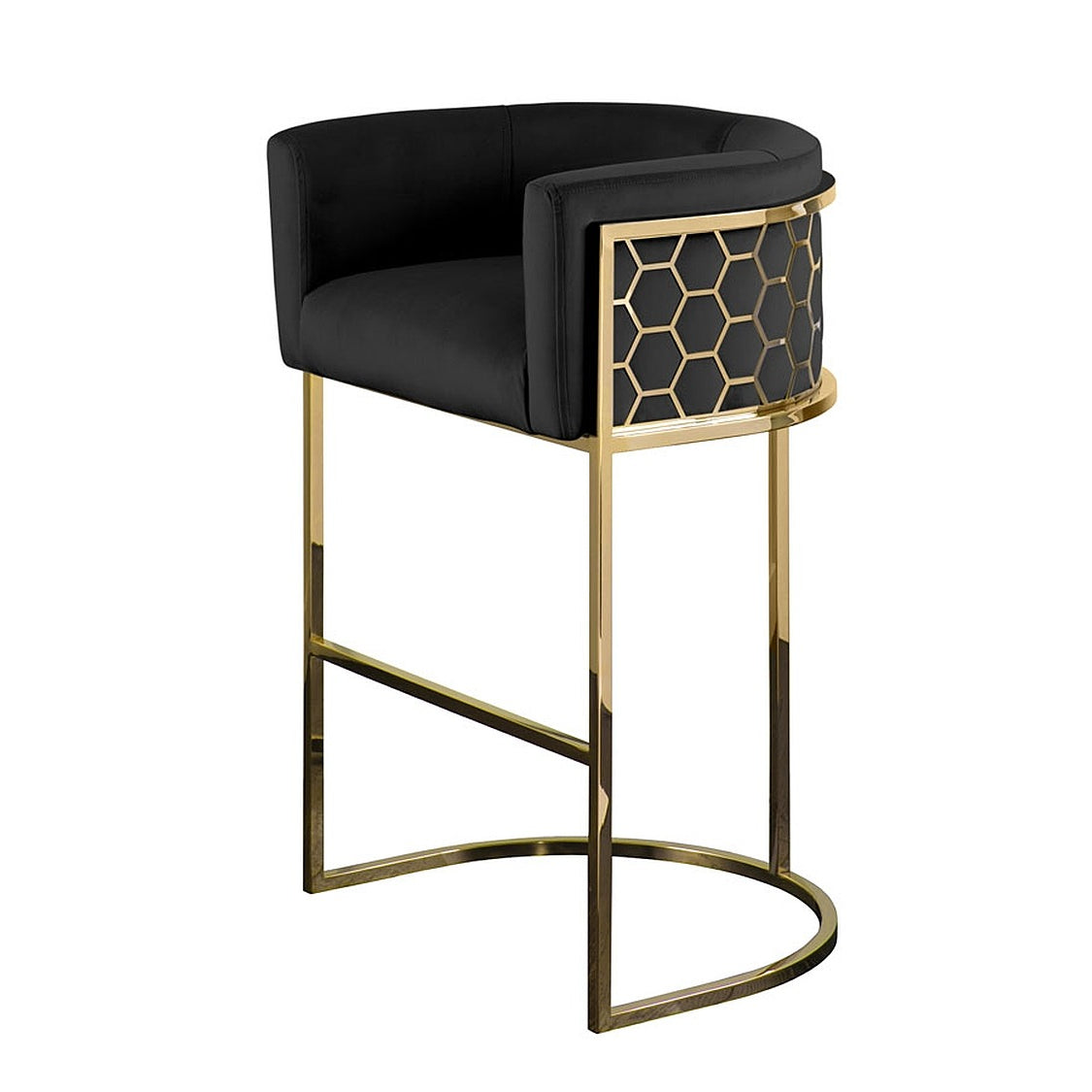Alveare Counter Stool Brass - Black