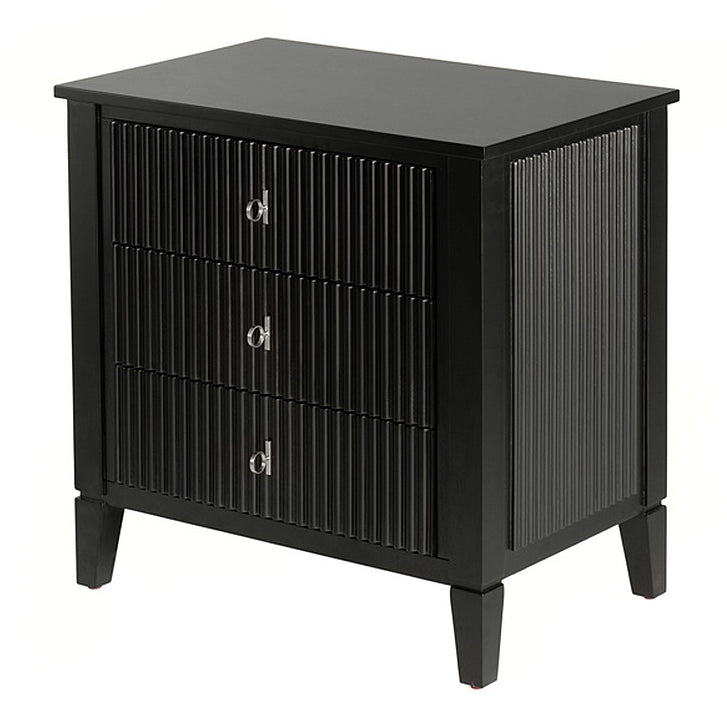Heidi Black Bedside Table Brass/Silver