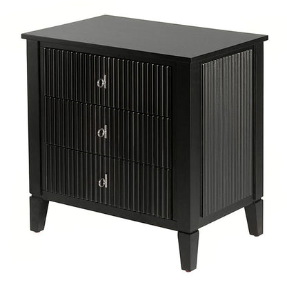 Heidi Black Bedside Table Brass/Silver