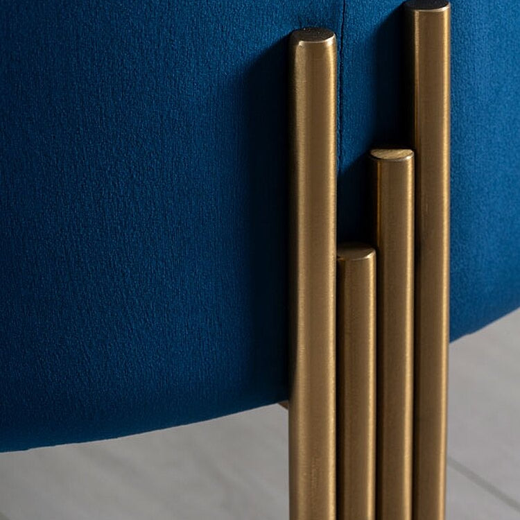 Rubell Large Stool Navy Brass base