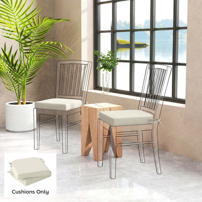 Outdoor Chair Seat Cushions Set of 2, Garden Chair Cushions, Cream
