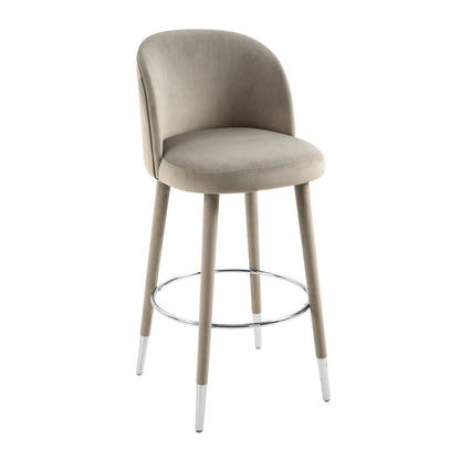 Bellucci Counter stool - Taupe - Silver Caps