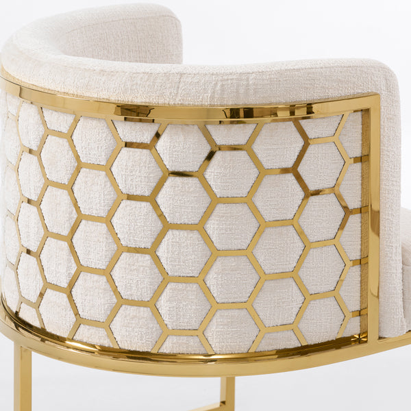 Alveare Dining chair Brass - Light Taupe