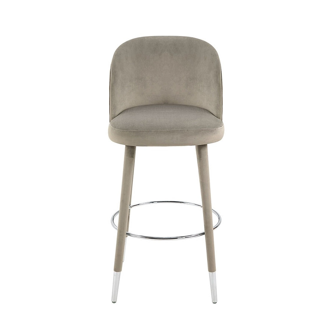 Bellucci Counter stool - Taupe - Silver Caps