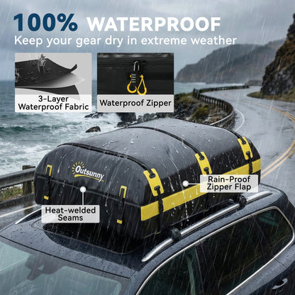 Car Roof Bag, 21 Cubic Feet Waterproof Car Roof Box, Yellow