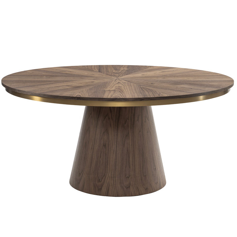 Brewster 6-8 Seat Walnut Dining Table and 6 Mason Chalk Chairs