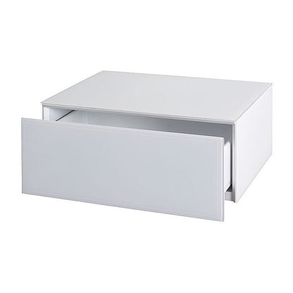 Inga White Glass Floating Bedside Table