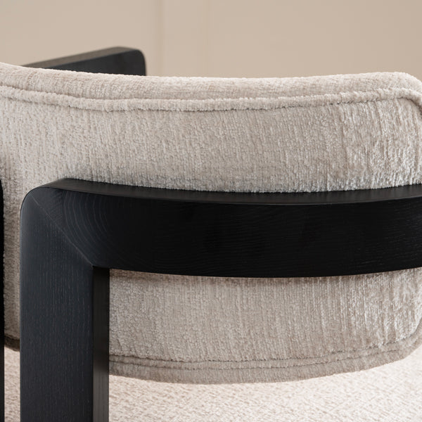 Jolie Dining Chair - Light Taupe - Black Frame
