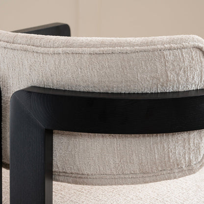 Jolie Dining Chair - Light Taupe - Black Frame
