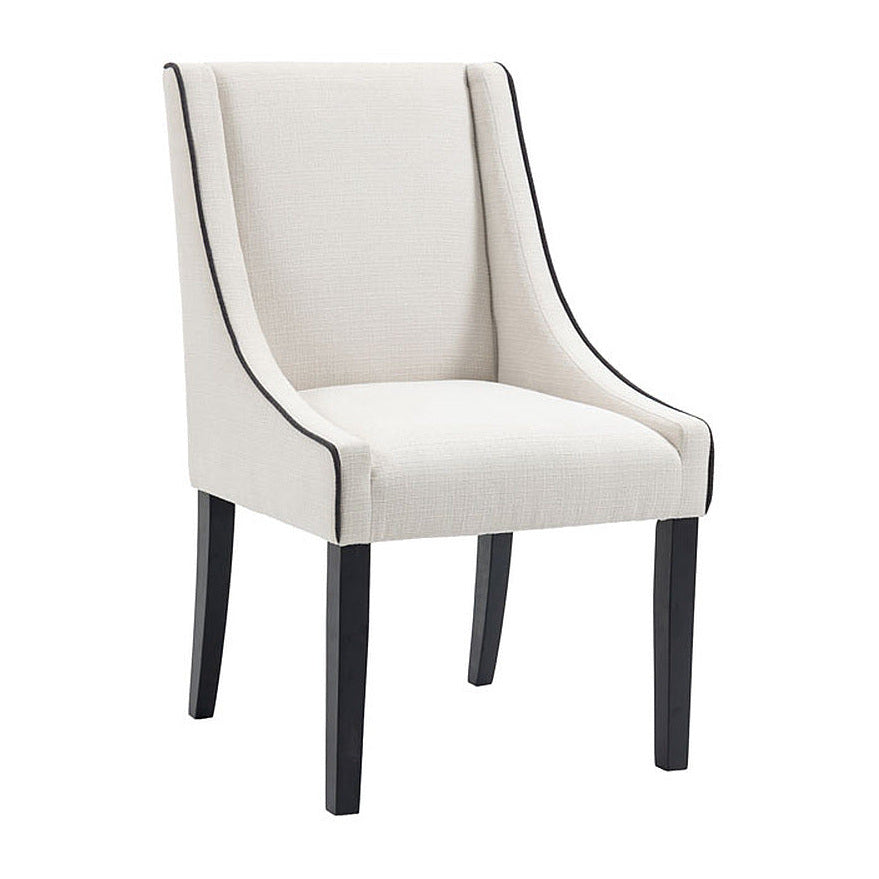 Sia 4-6 Seat Black Dining Table and 4 Chatsworth Dining Chairs Calico Two Tones