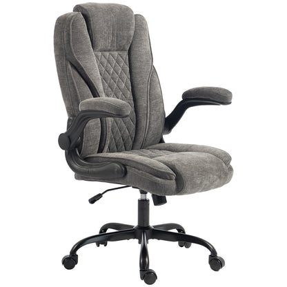 Office Chair, Computer Desk Chair with Flip-up Armrest, Dark Grey