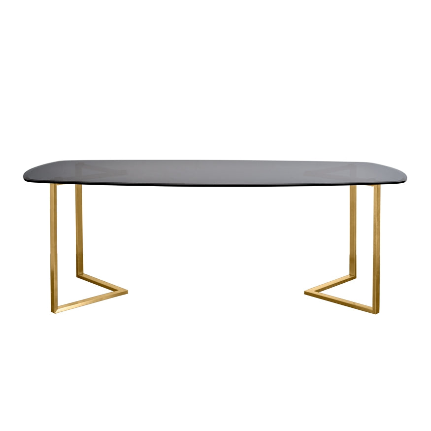 Chevron Brass Dining Table