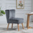 Modern Accent Chair, Fabric Living Room Chair with Rubber Wood Legs and Thick Padding, Grey