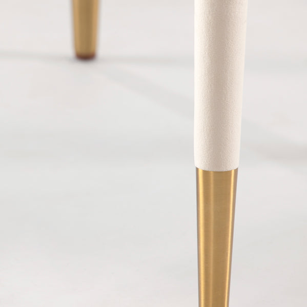 Sophia Dining Chair - Chalk - Brass caps