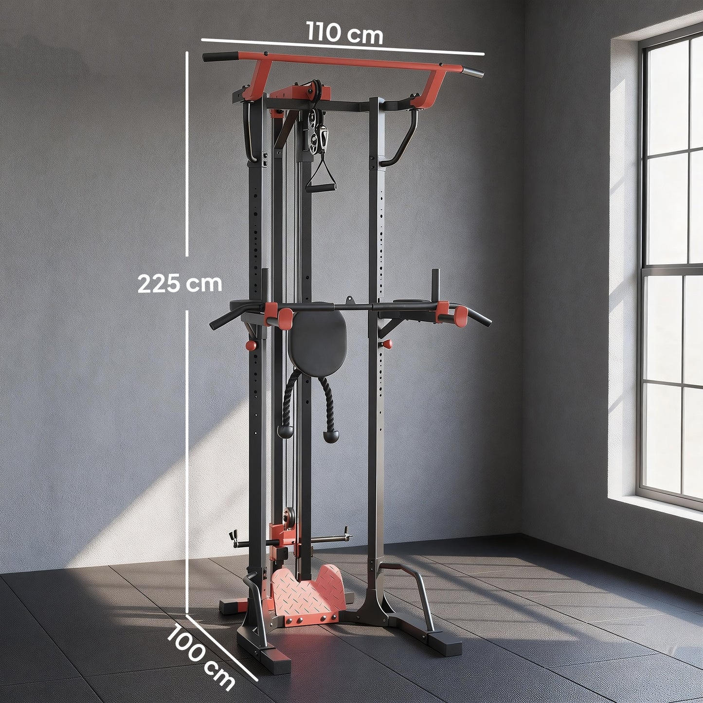 Power Tower with Lat Pull Down Machine, Pull Up Bar, Dip Station