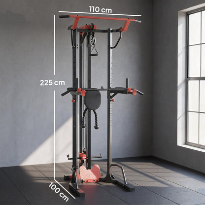Power Tower with Lat Pull Down Machine, Pull Up Bar, Dip Station