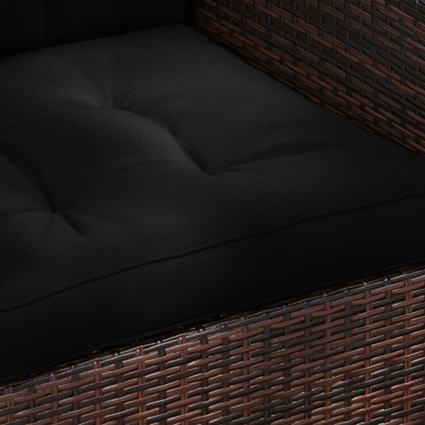4pc Outdoor Seat Cushions Back Cushions, 60 x 60 x 10cm Water Repellent Seat Pads for Garden Patio Kitchen Office Chairs, Black