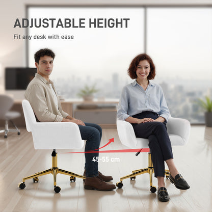 Swivel Office Chair, Vanity Desk Chair with Adjustable Height, Wheels