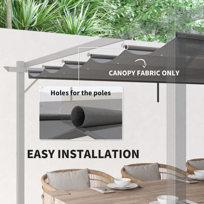 Pergola Shade Cover Replacement Canopy for 4 x 3(m) Pergola, Light Grey