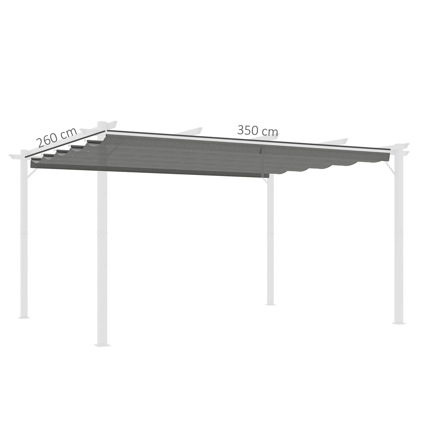 Pergola Shade Cover Replacement Canopy for 4 x 3(m) Pergola, Light Grey