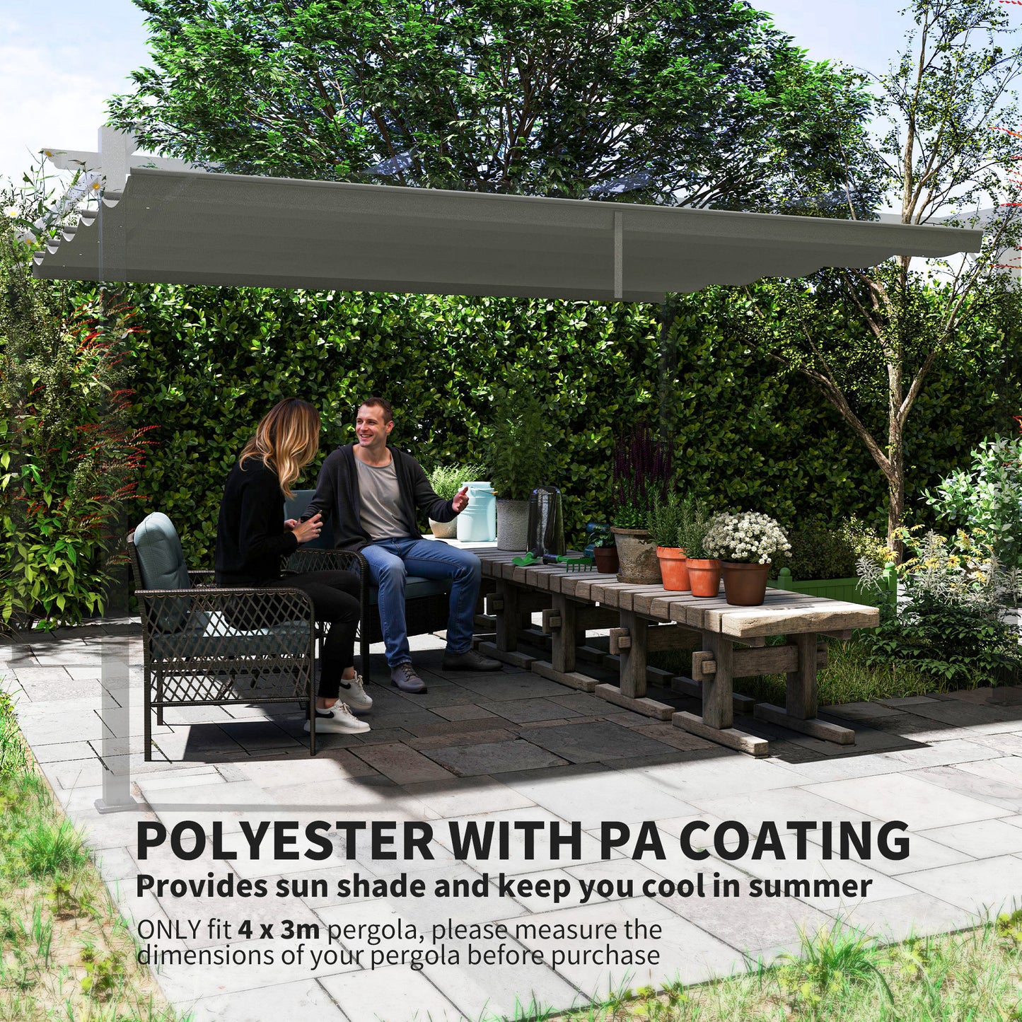 Pergola Shade Cover Replacement Canopy for 4 x 3(m) Pergola, Light Grey