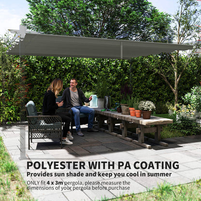 Pergola Shade Cover Replacement Canopy for 4 x 3(m) Pergola, Light Grey