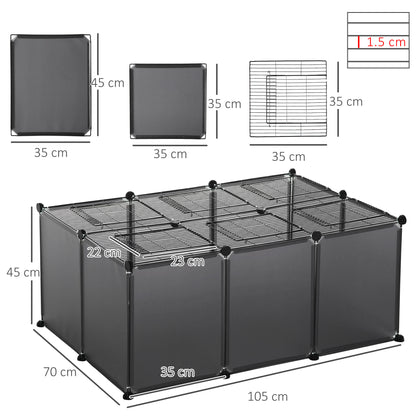 DIY Pet Playpen 22 Panels Small Animal Cage for Guinea Pigs Grey