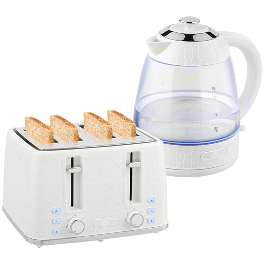 Kettle and Toaster Set with Strix Thermostat, Crumb Tray, Cream