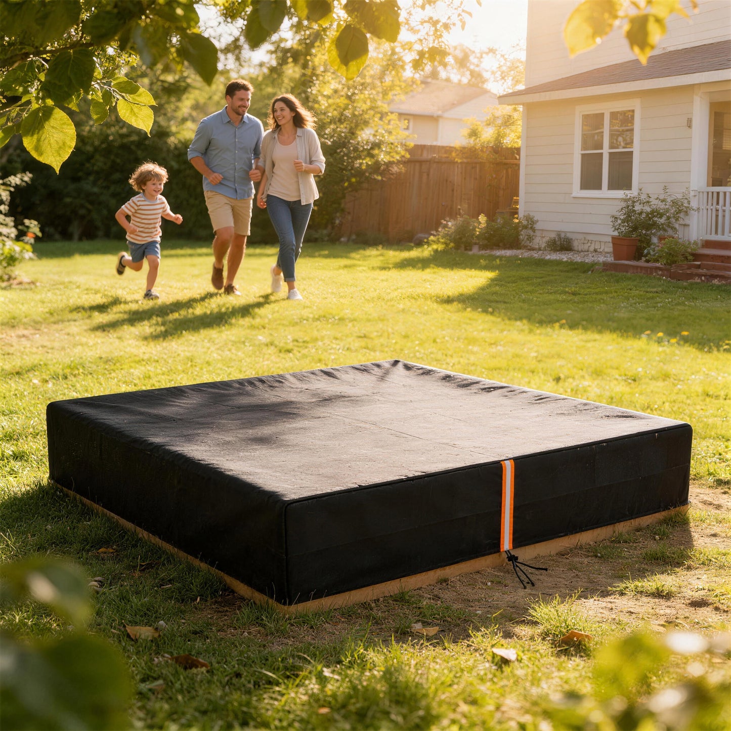 Sandbox Cover, Square Sandpit Cover with Drawstring & Elastic Band