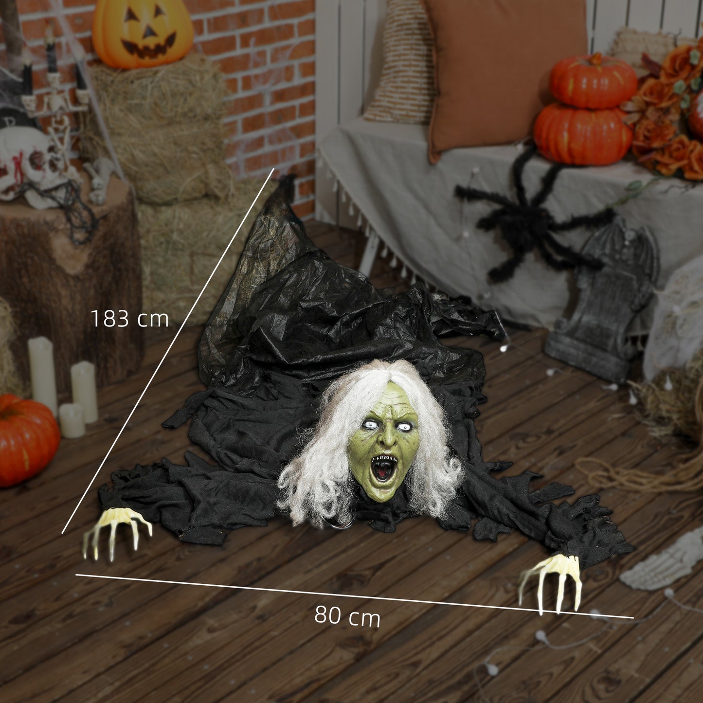 183 cm Life Size Scary Halloween Decorations, Battery Operated