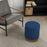 Modern Round Footstool, Fabric Upholstered Foot Rest, Dark Blue