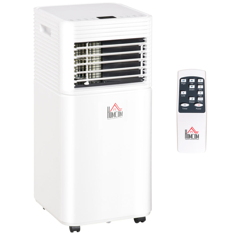 9000 BTU 4-In-1 Compact Portable Mobile Air Conditioner Unit Cooling Dehumidifying Ventilating w/ Fan Remote LED 24 Hr Timer Auto Shut-Down