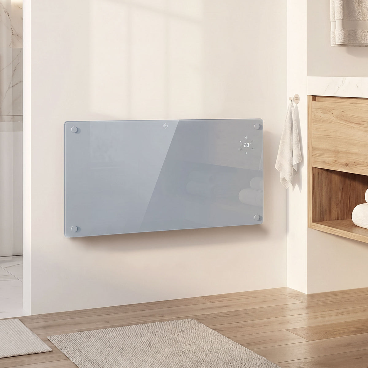 1500W Electric Space Heater Radiator Wifi Smart App, Grey